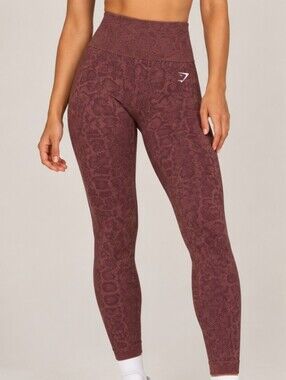 Gymshark Adapt Seamless Animal Print Leggings - Size Small - Dark Pink